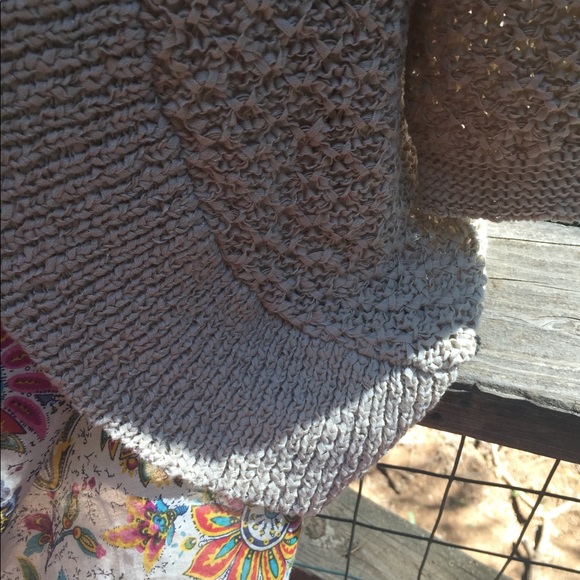 Dana Buchman nubby oatmeal colored 3-/4 sleeve cardigan  chunky knit ,HP25x2 - Picture 8 of 9